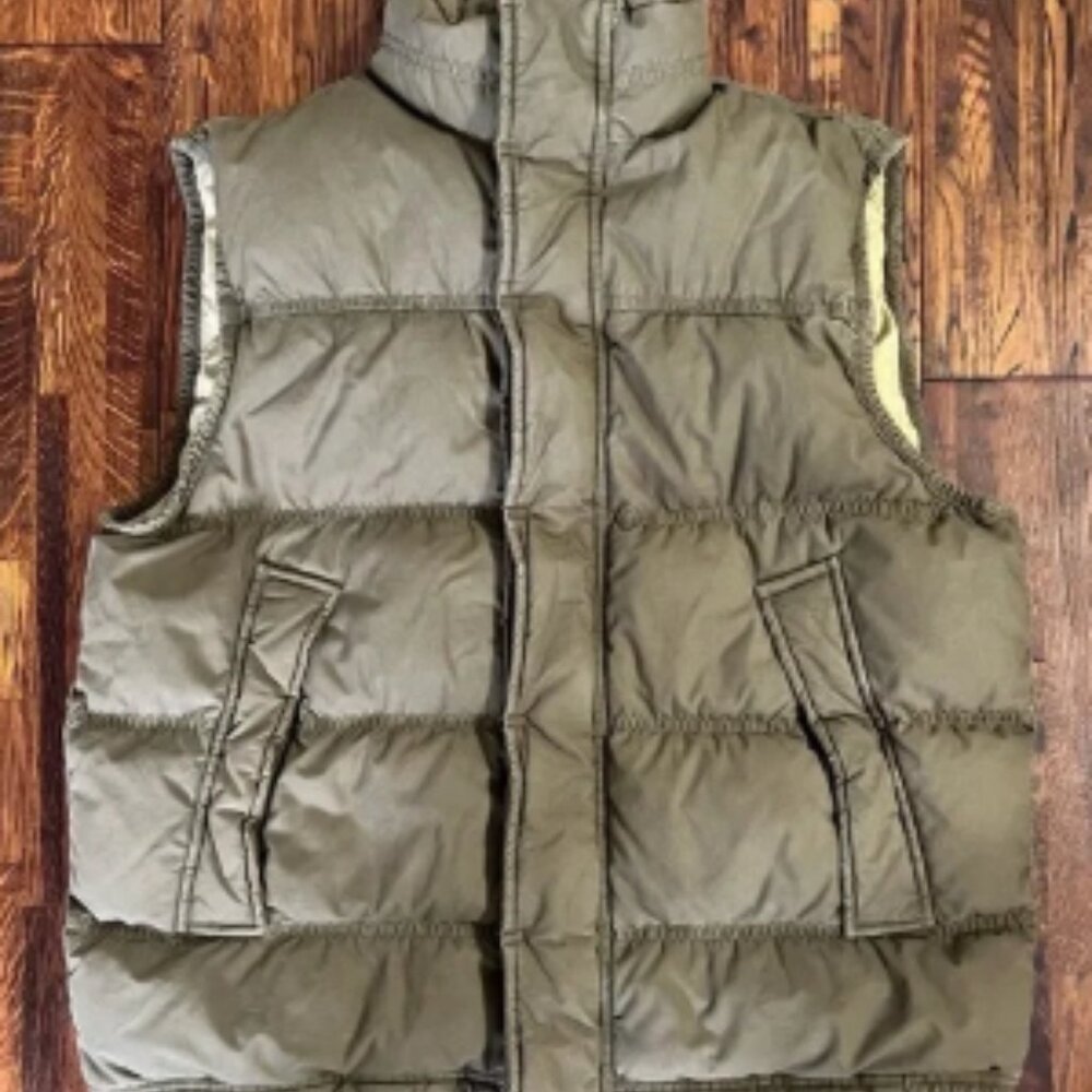 RALPH LAUREN DENIM & SUPPLY Vintage Military Puffer Vest in Olive Khaki Size M